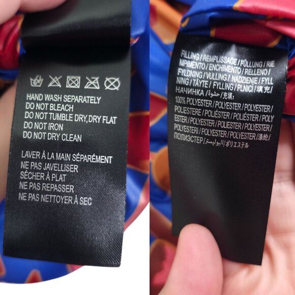 Farm Rio Wild Horses Tricot Puffer Jacket Reversible Mushroom Multicolor Size XS - Picture 9 of 12